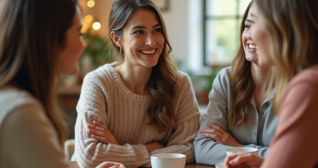 Friends enjoying time together over coffee